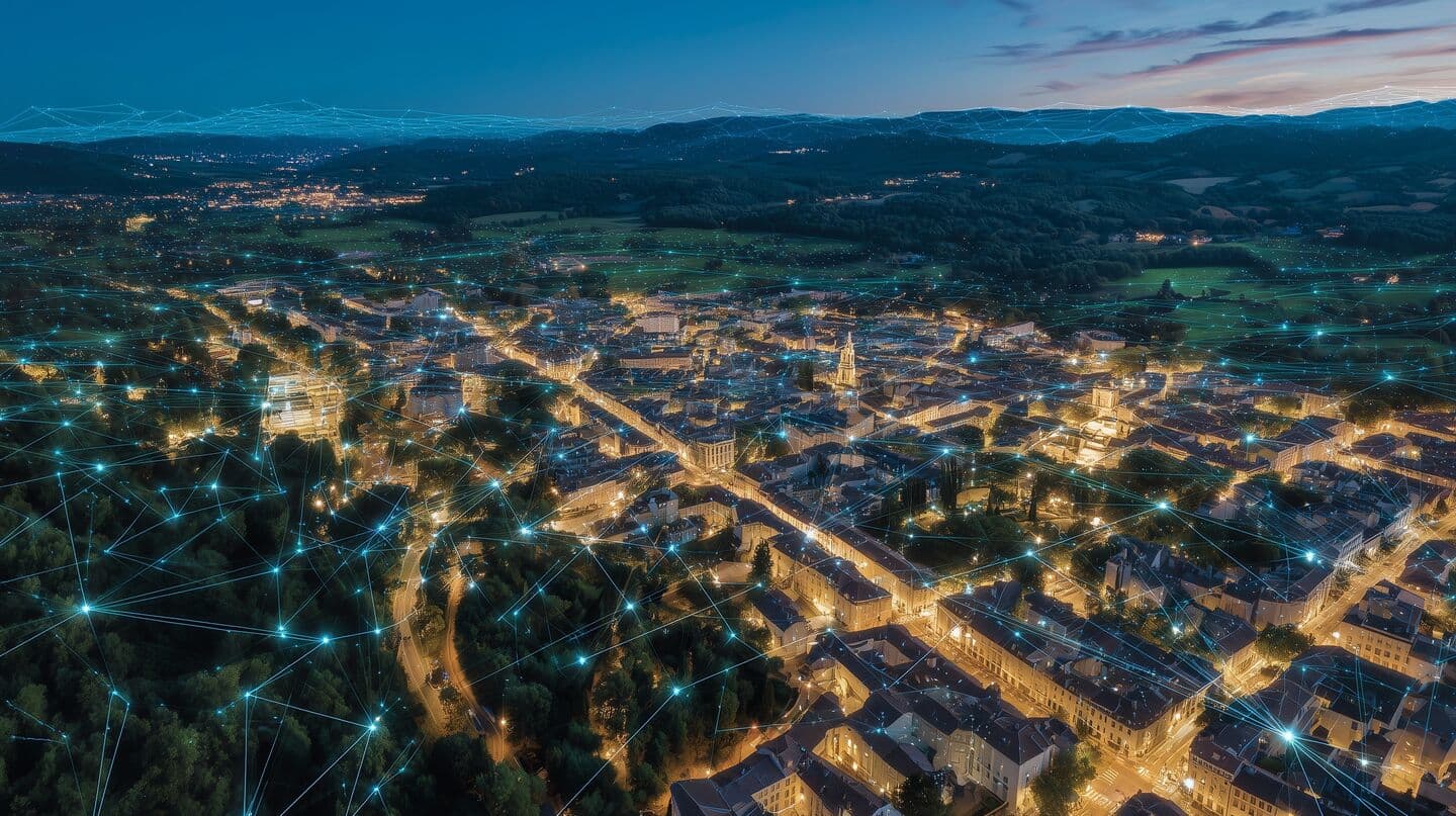 Paysage nocturne connecté